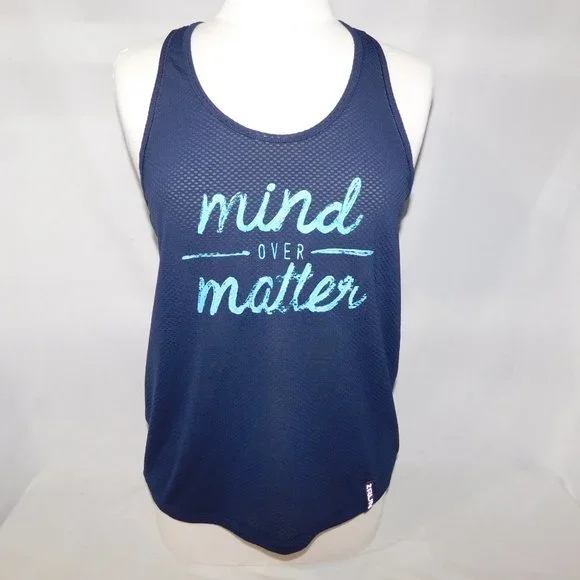 Under Armour Womens Heat Gear S Blue Activewear Running Mind over Matter Tank - Picture 2 of 7